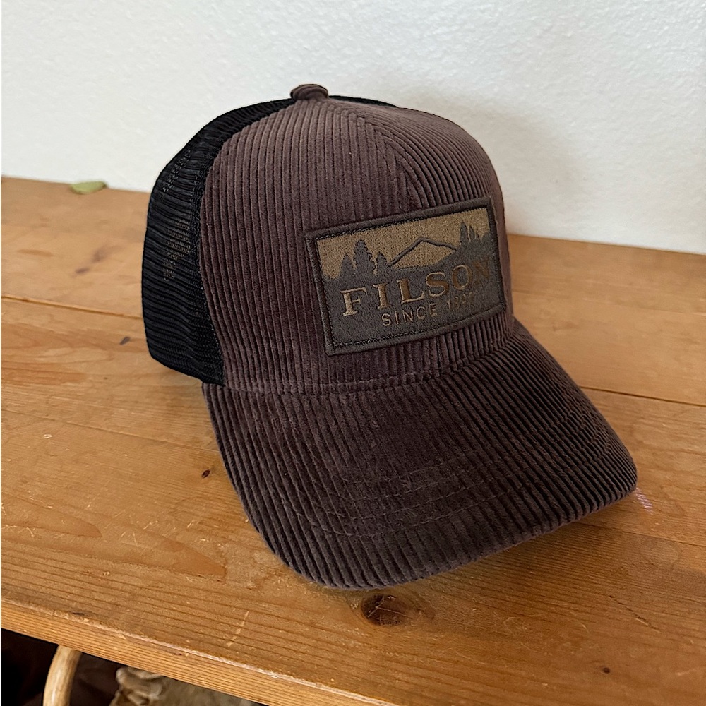 Filson Brown Corduroy/Mesh Trucker Hat